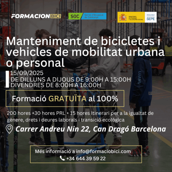 Manteniment de bicicletes i vehicles de mobilitat urbana o personal