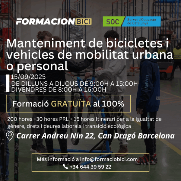 Manteniment de bicicletes i vehicles de mobilitat urbana o personal